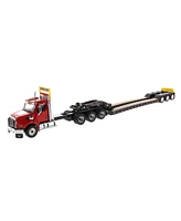 Diecast Masters 1/50 Red Western Star 49X Sb Tridem & Xl 120 Hdg Trailer w/ Single & Tandem Axle Boosters