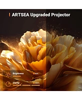 Artsea 1080P Mini Projector, Portable Hd Movie Projector Compatible with Phone/Tv Stick/Hdmi/Usb for iOS/Android/Windows