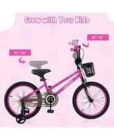 Kids Bike Adjustable Bicycle with Front Basket for Children