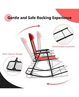 Gymax 2PCS Patio Folding Rocking Chair Outdoor Portable Lounge Rocker