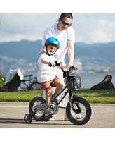 Kids Bike with Basket and Training Wheels for Children Aged 3-5 Years Old