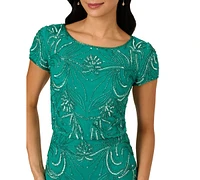 Adrianna Papell Women's Floral Sequin Gown