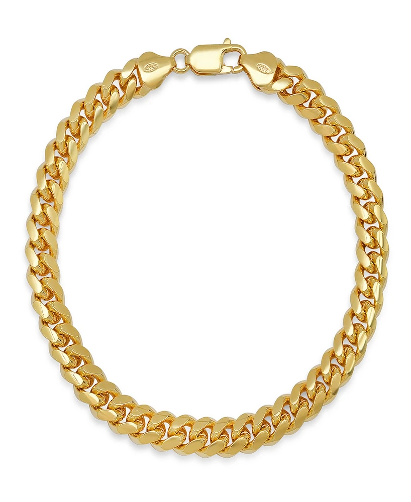 Steeltime Unisex Sterling Silver Cuban Link Chain Bracelet
