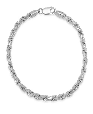 Steeltime Unisex Sterling Silver Rope Chain Bracelet