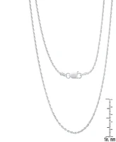 Steeltime Unisex Sterling Silver Rope Chain Necklace