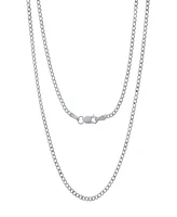 Steeltime Unisex Sterling Silver Cuban Superflat Necklace