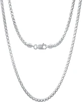 Steeltime Unisex Sterling Silver Box Link Chain Necklace