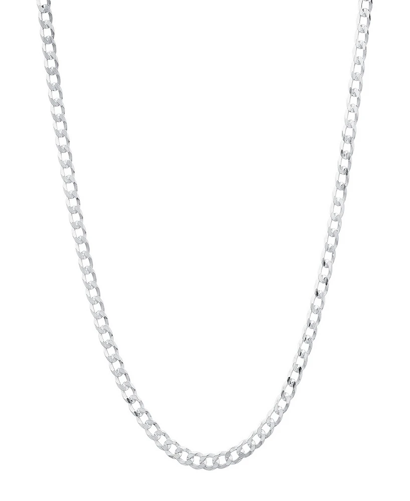 Steeltime Unisex Sterling Silver Cuban Superflat Necklace