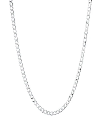 Steeltime Unisex Sterling Silver Cuban Superflat Necklace
