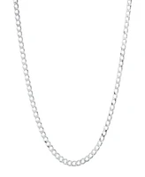 Steeltime Unisex Sterling Silver Cuban Superflat Necklace