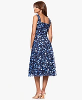 Xscape Women's Printed Square-Neck Sleeveless Dress