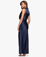Xscape Women's Collared Sleeveless Long Sheath Dress