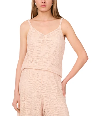 Sam & Jess Women's Sleeveless V-Neck Lace-Mesh Top