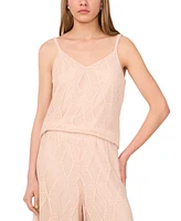 Sam & Jess Women's Sleeveless V-Neck Lace-Mesh Top