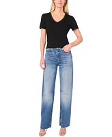 Sam & Jess Women's V-Neck Ribbon-Trim Top