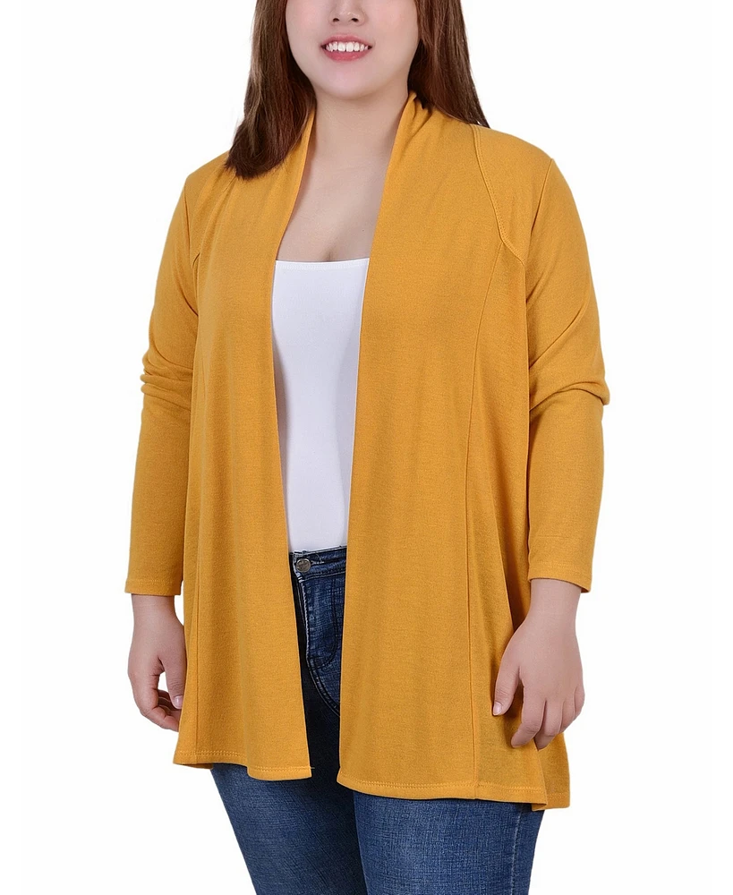 Ny Collection Plus Long Sleeve Cardigan Sweater