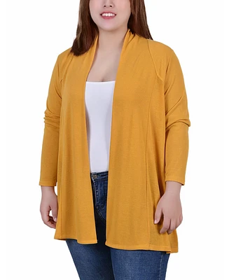 Ny Collection Plus Long Sleeve Cardigan Sweater