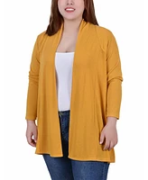 Ny Collection Plus Long Sleeve Cardigan Sweater