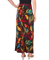 Sam & Jess Women's Leaf-Print Maxi A-Line Skirt