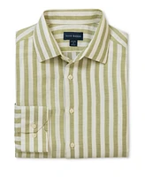 Scott Barber Men's Coastal Linen Stripe, Sage