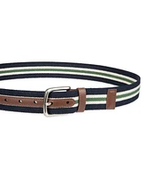 Club Room Men's Striped Fabric Stretch Casual Belt