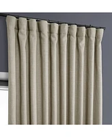 Half Price Drapes Oatmeal Extra Wide Textured Faux Linen Room Darkening Curtain