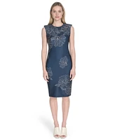 Calvin Klein Women's Sleeveless Scuba Sheath Dress
