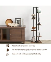Indoor Wood Plant Stand Set of 3 with Multi-Tier Shelves for Flower or Herb Pots