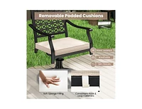 2 Pieces Outdoor Swivel Chairs Patio Dining with Padded Cushions