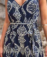 Cupshe Women's Boho Print Spaghetti Strap Split-Leg Jumpsuit