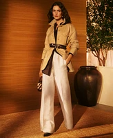 Lauren Ralph Women's Linen-Blend Twill Wide-Leg Pants