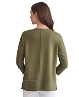 Jones New York Women's Exposed Seam 3/4-Sleeve Top