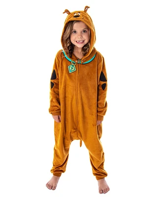 Scooby-Doo Girls Scooby Doo Hooded Embroidered Character One Piece Union Suit Kids' Pajama