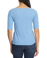 Gloria Vanderbilt Women's Alanis Cotton-Blend 3/4-Sleeve T-Shirt