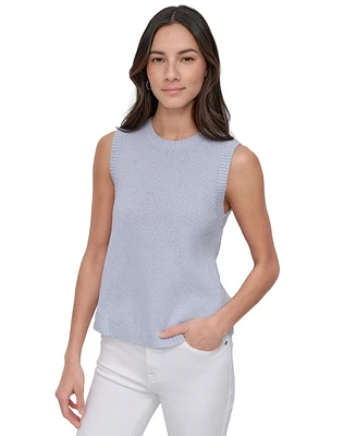 Dkny Jeans Women's Cotton Boucle Sleeveless Sweater