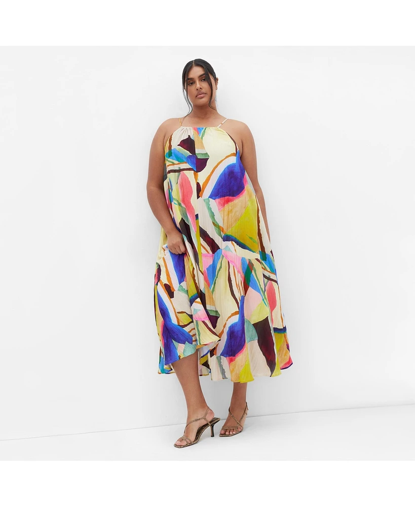 City Chic Plus Summer Print Maxi Dress