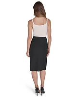Halston Women's Soft Suiting Faux-Wrap Skirt