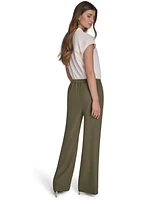 Halston Women's Soft Suiting Wide-Leg Pull-On Pants