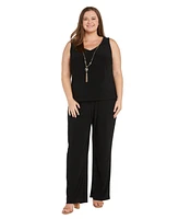 R & M Richards Plus Jacket, Necklace Top Pant Set