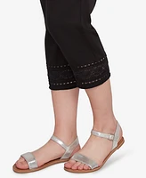 Ruby Rd. Petite Lotus Lace Soft Denim Capri Jeans