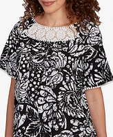 Ruby Rd. Petite Batik Island Paisley Scoop Neck T Shirt