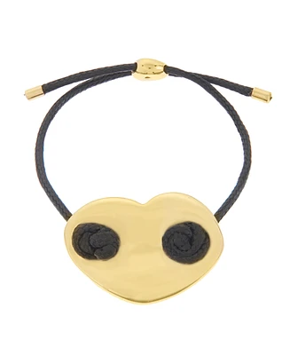 Steve Madden Black Statement Mariner Heart Friendship Bracelet
