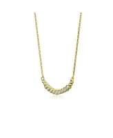 Sterling Silver Cubic Zirconia Bezel-Set Necklace