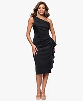 Xscape Petites One-Shoulder Knee-Length Dress