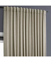 Half Price Drapes Oatmeal Extra Wide Textured Faux Linen Room Darkening Curtain