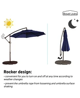 10 Ft Cantilever Patio Umbrella Offset Crank Large Outdoor Pool for Backyard Garden Deck Without Base