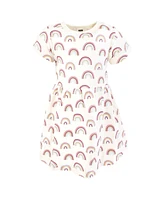 Hudson Baby Girls Cotton Dresses, Soft Rainbow