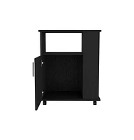 Depot E-shop Munich Lower Microwave Pantry Single Door Cabinet, Three Lateral Shelves, Two Interior Shelves
