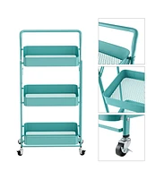 4 tier Rolling Utility Cart with Lockable Wheels