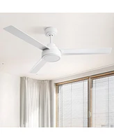52'' Modern 3-Blade without Light Ceiling Fan with Six Speed Remote Control and Timing Function for Indoor